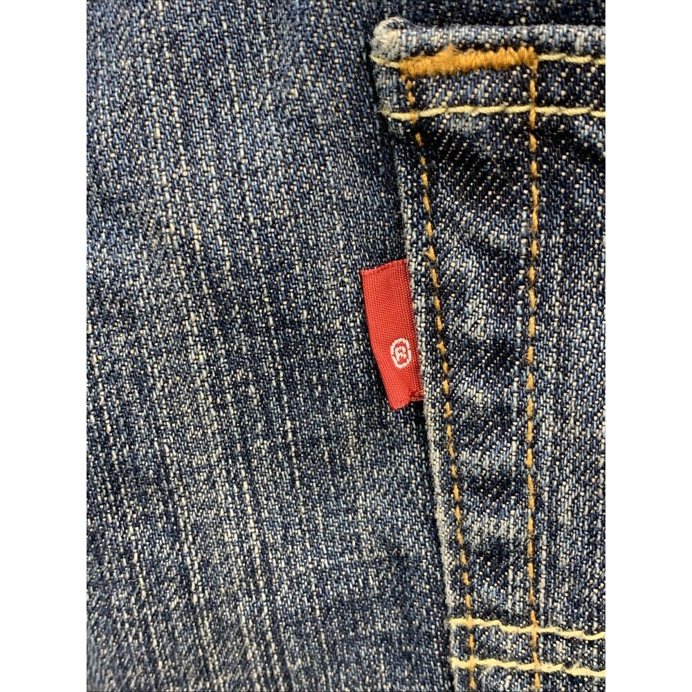 Levi's 505 Denim Jeans Men's Regular Fit Size 38X30 Blue Stretch Dark Wash - Picture 12 of 16